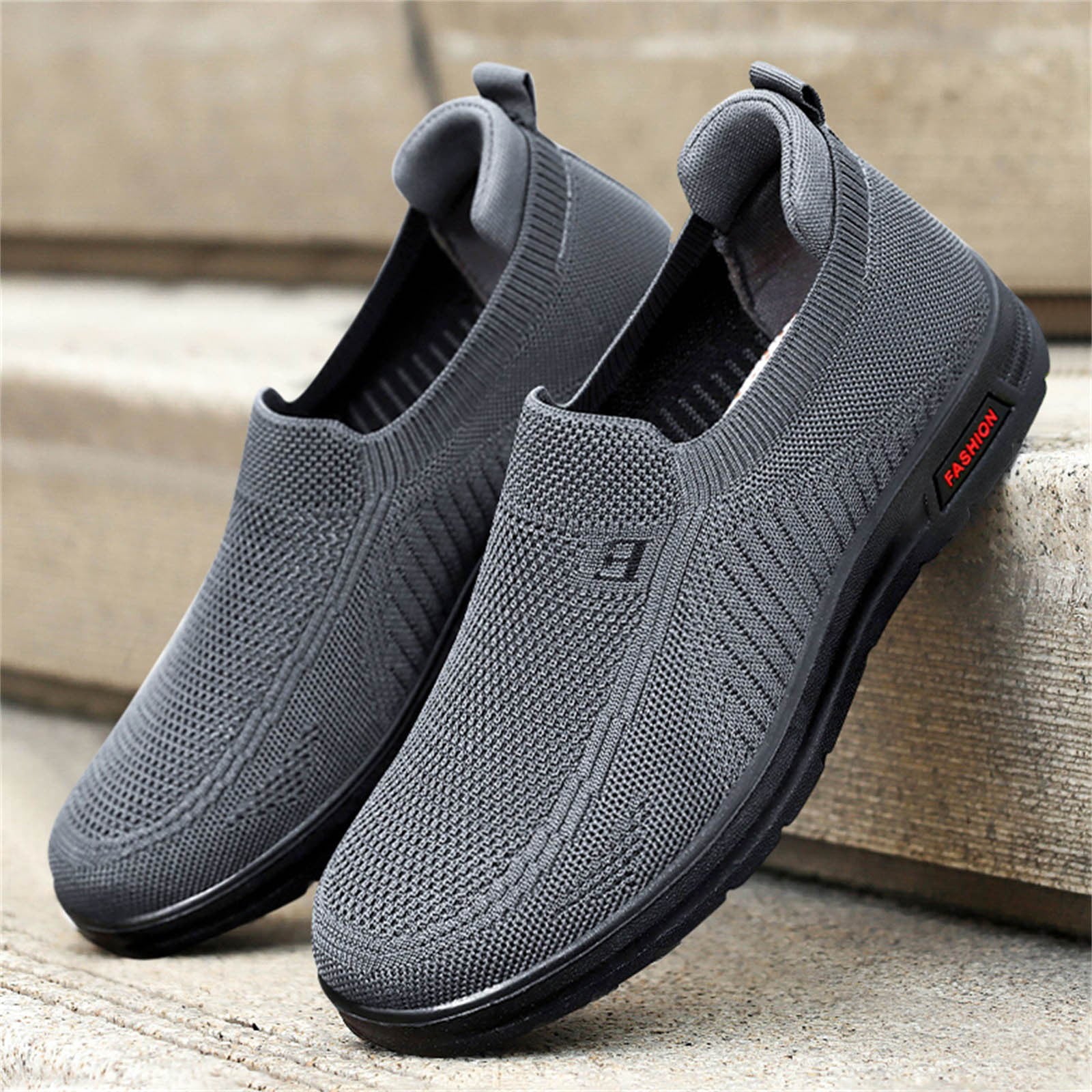 Mens Extra Wide Shoes Mens Classic Nylon Sneaker Fashion Summer and Autumn Men Sneakers Fly Woven Mesh Flat Slip on Comfortable 40