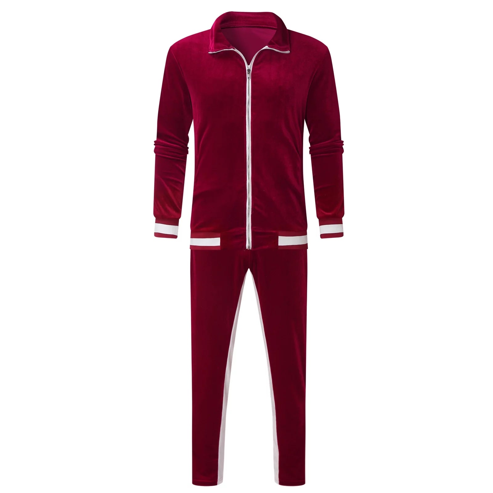 Men'S Velour Tracksuit 2 Pieces,Velour Tracksuit Mens,Full Zip up Jacket Sweatpants Fitness Sportswear Sweatsuit Jogger Sets