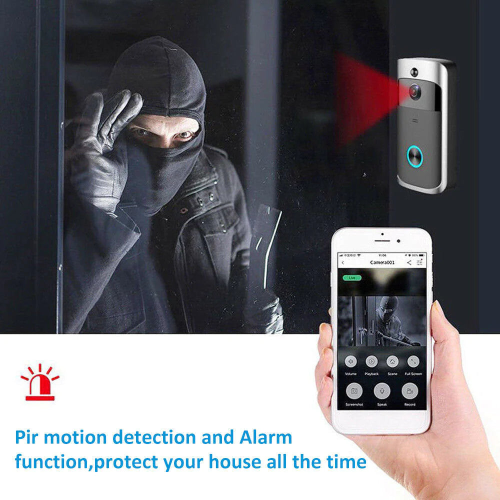 Smart Wireless Wifi Video Doorbell Phone Door Ring Intercom Security Camera Bell