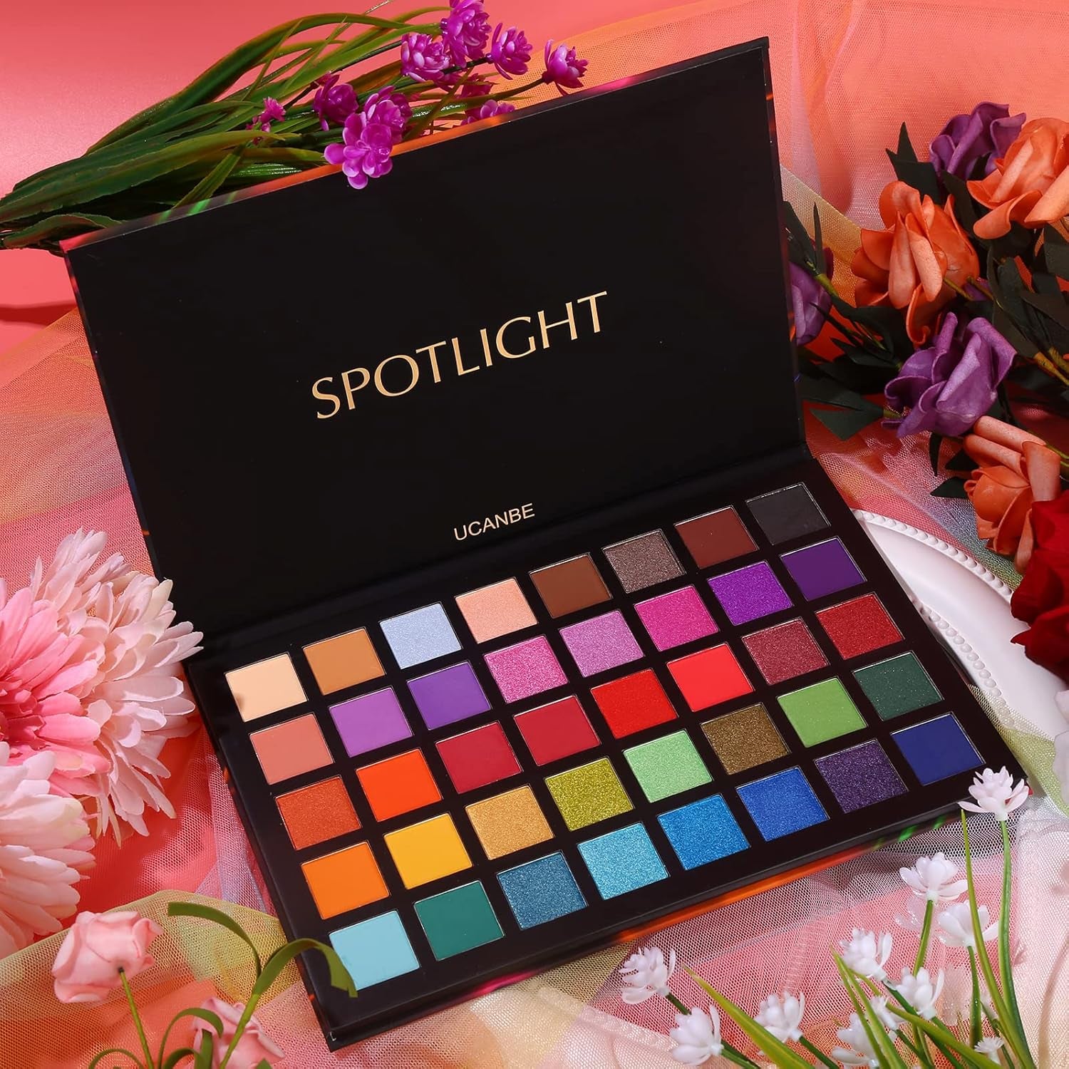 Spotlight Eyeshadow Palette Professional 40 Color Eye Shadow Matte Shimmer Makeup Pallet Highly Pigmented Colorful Powder Long Lasting Waterproof Eye Shadow