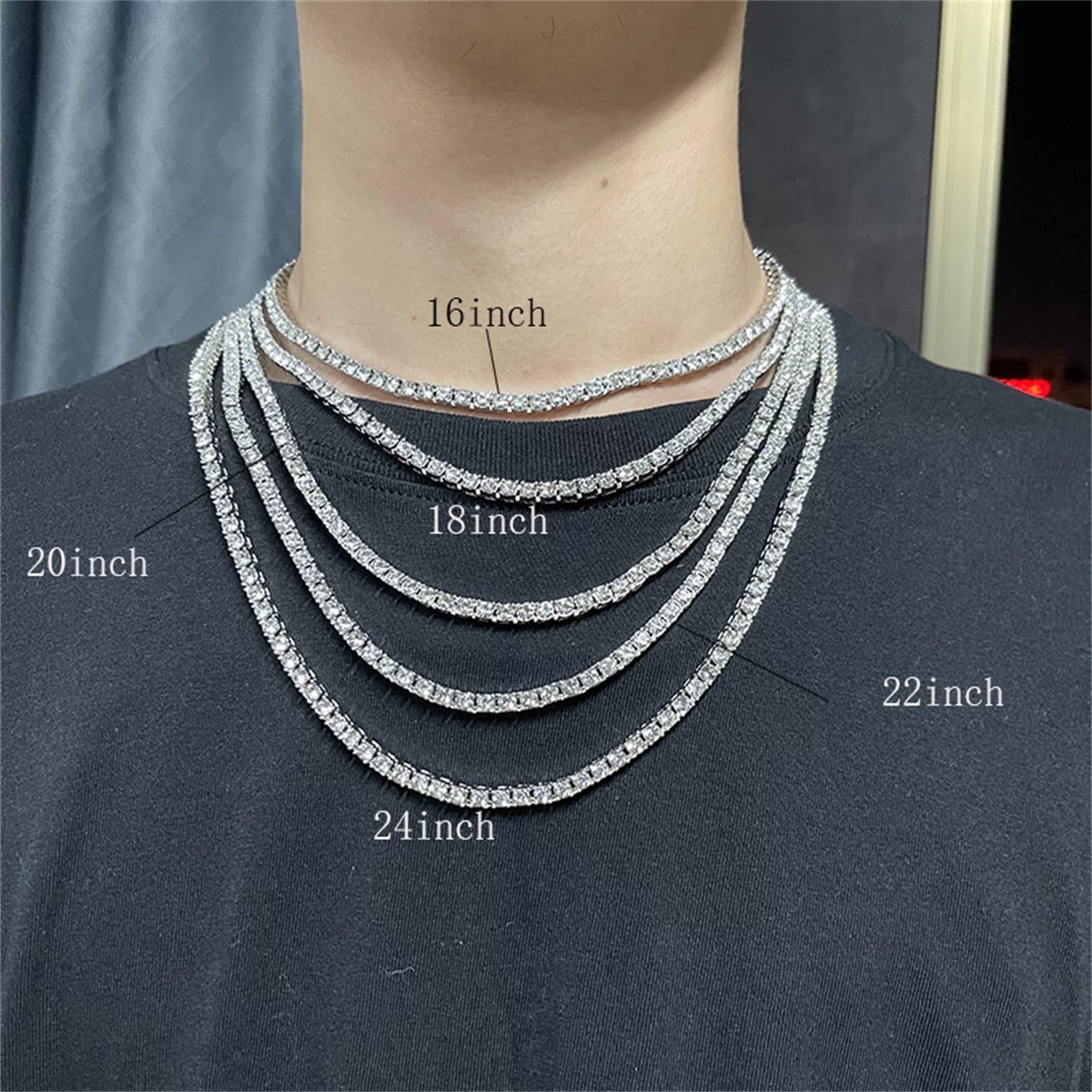 2 Pieces Cuban Link Chain Necklace and Bracelet Hip Hop Jewelry for Men and Women,18In