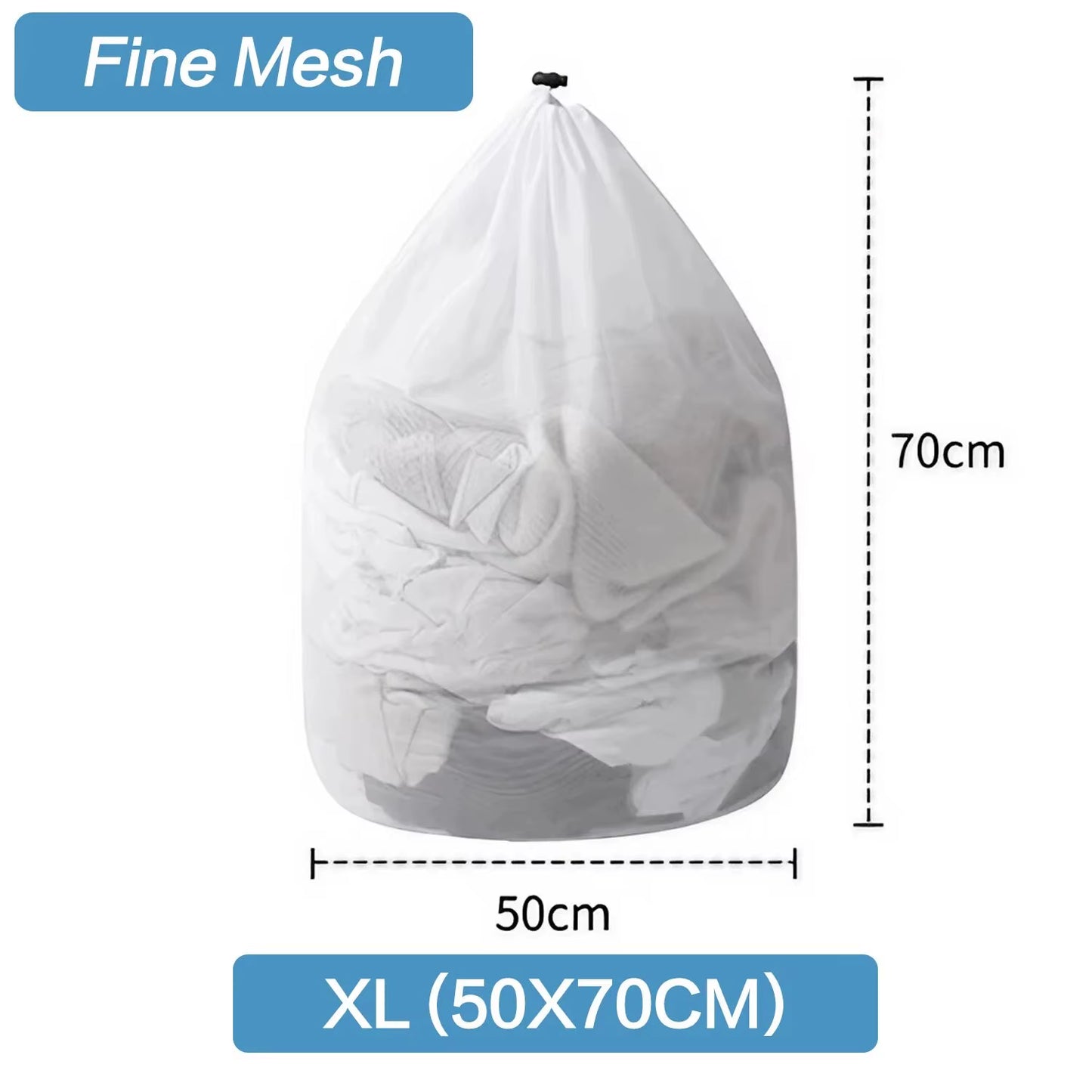 1PC Mesh Laundry Bag - Machine Washable Drawstring Design Travel Wash Bag for Blouses, Hosiery, Stockings, and Underwear