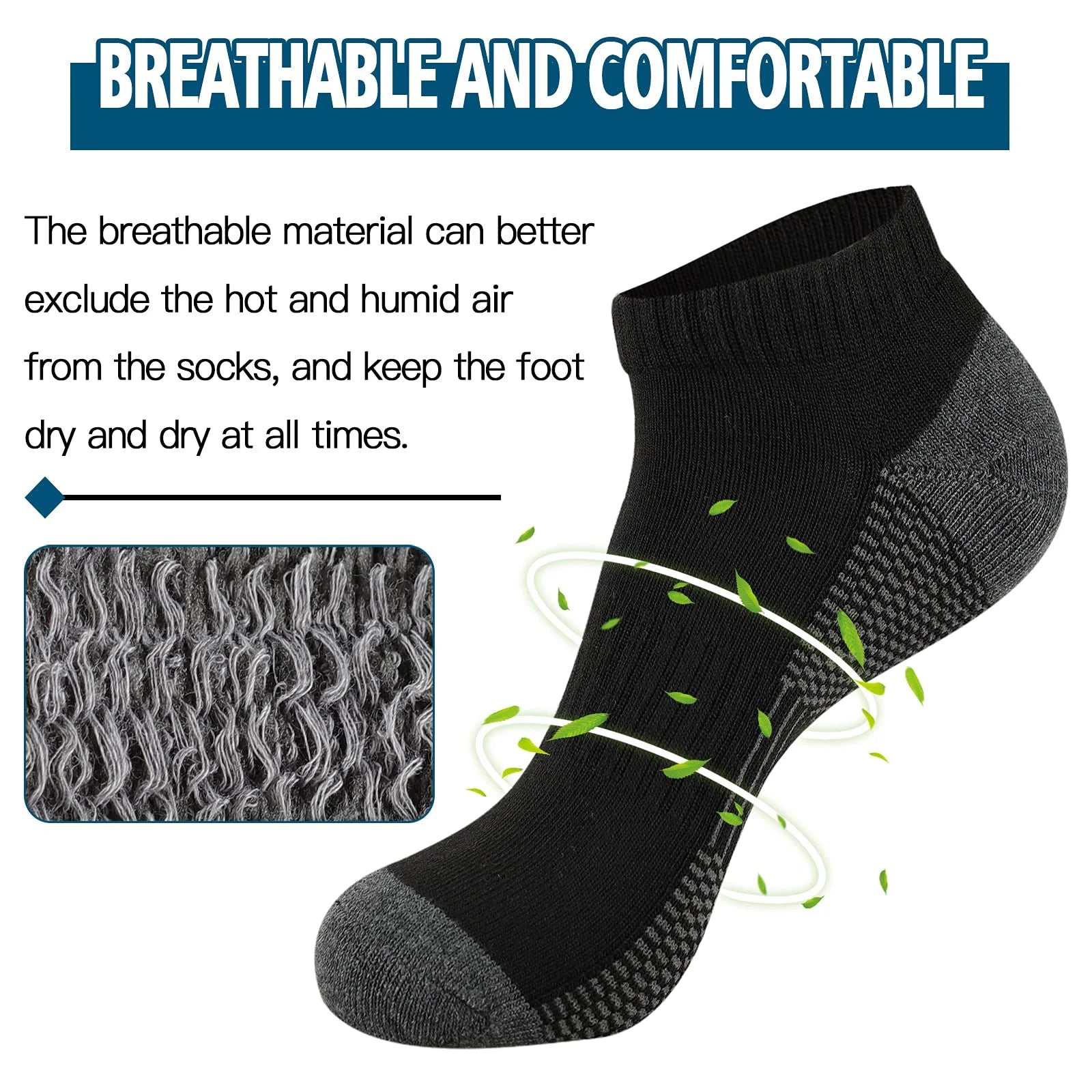 Mens 10 Pairs Athletic Ankle Socks Men'S Breathable Low Cut Socks