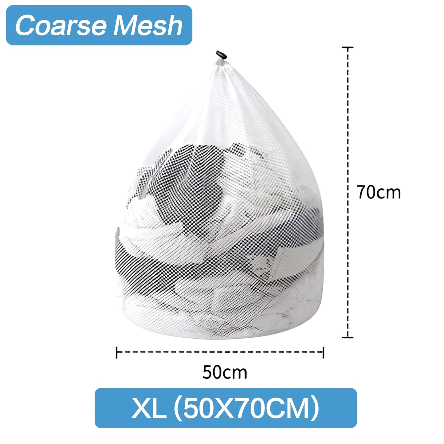 1PC Mesh Laundry Bag - Machine Washable Drawstring Design Travel Wash Bag for Blouses, Hosiery, Stockings, and Underwear