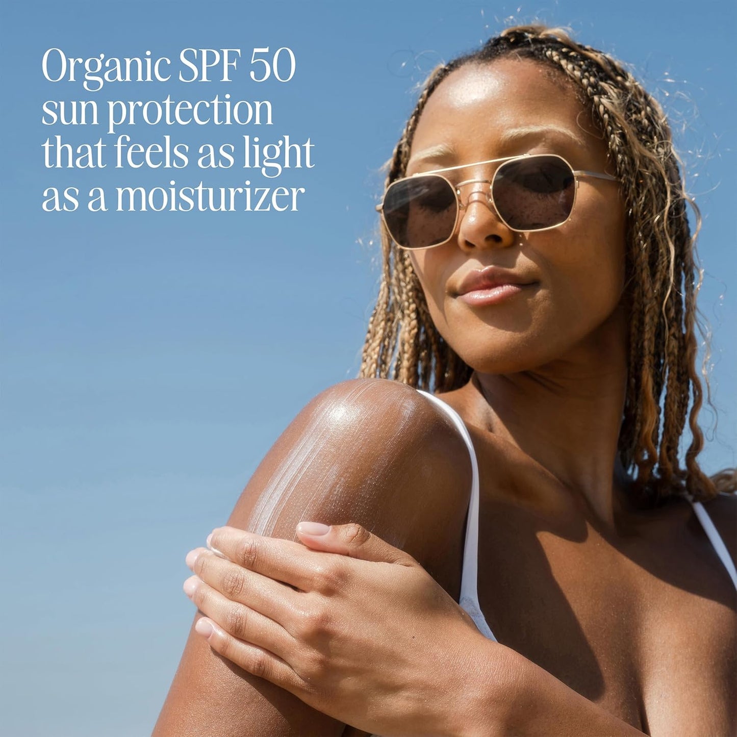 Organic Sunscreen SPF 50 Sunblock Body Lotion, Dermatologist Tested Skin Care for Daily Protection, Vegan and Gluten Free, Guava Mango