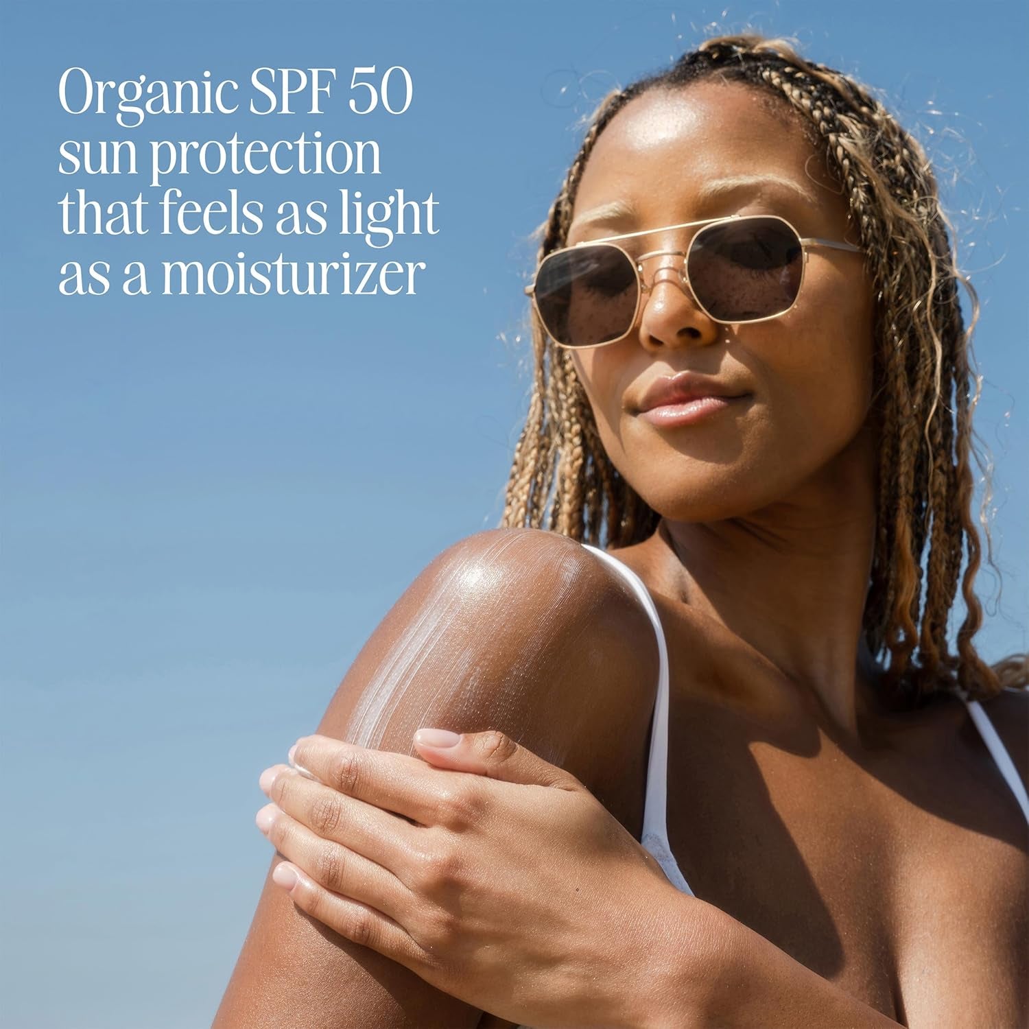 Organic Sunscreen SPF 50 Sunblock Body Lotion, Dermatologist Tested Skin Care for Daily Protection, Vegan and Gluten Free, Guava Mango