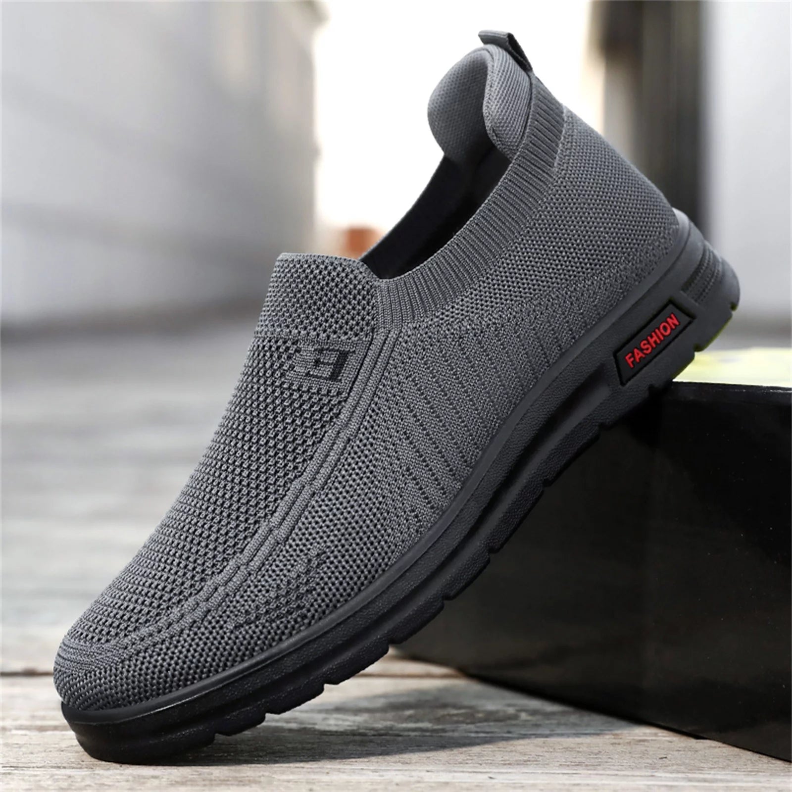 Mens Extra Wide Shoes Mens Classic Nylon Sneaker Fashion Summer and Autumn Men Sneakers Fly Woven Mesh Flat Slip on Comfortable 40