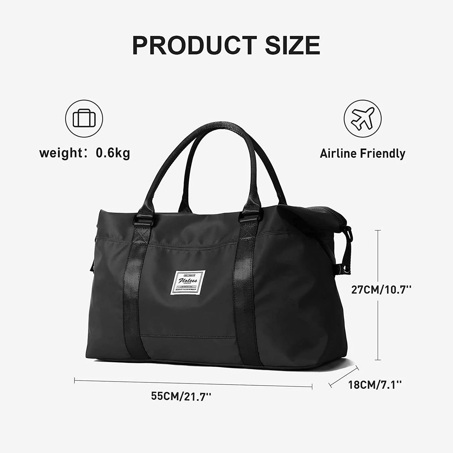 Travel Duffel Bag for Woman, Men Gym Tote Bag, Weekender Overnight Bag Carry on Bag Hospital Holdalls for Women with Wet Pocket, Airplane Approved Personal Item Bag