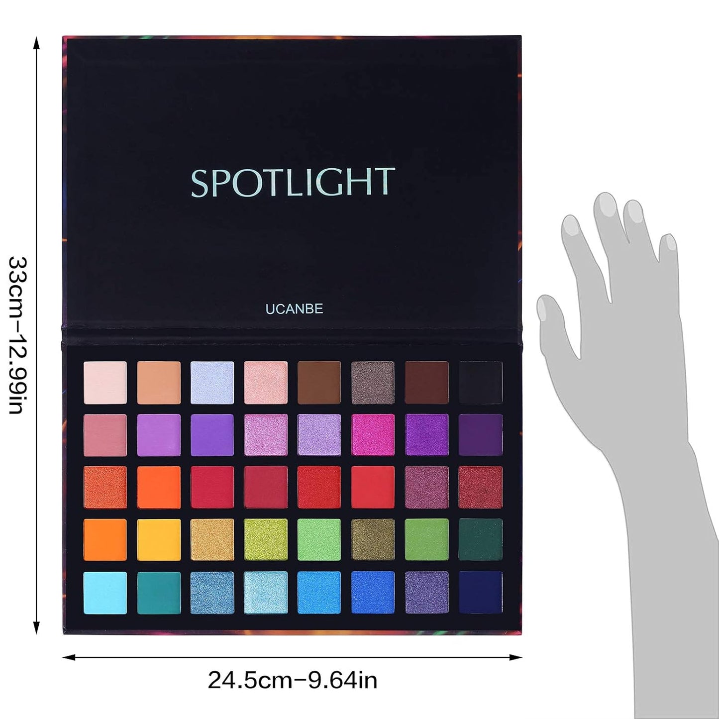 Spotlight Eyeshadow Palette Professional 40 Color Eye Shadow Matte Shimmer Makeup Pallet Highly Pigmented Colorful Powder Long Lasting Waterproof Eye Shadow